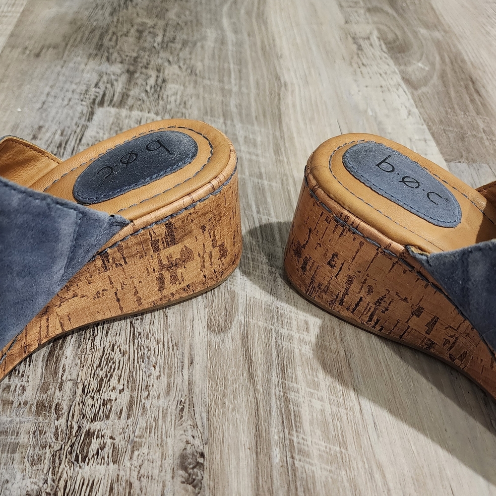 b.o.c. Denim Blue Wedge Sandals - Picture 6 of 8